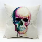 Skull Watercolor Pillow Case