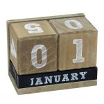  Time Concept Rustic Wooden Cube Perpetual Calendar 
