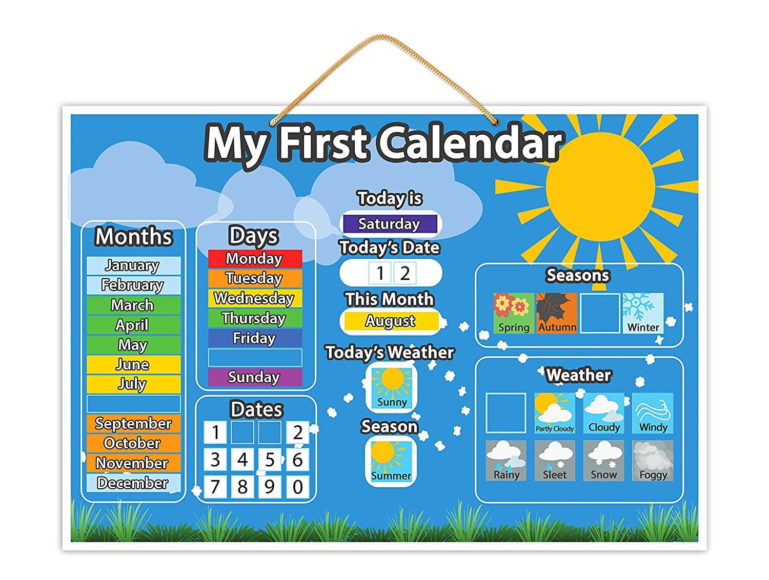 Dates for children. Календарь на английском для детей. Weather Calendar for Kids. My first Calendar. Календарь на английском.