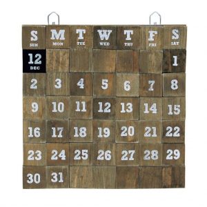 Time Concept Rustic Wooden Cube Perpetual Calendar